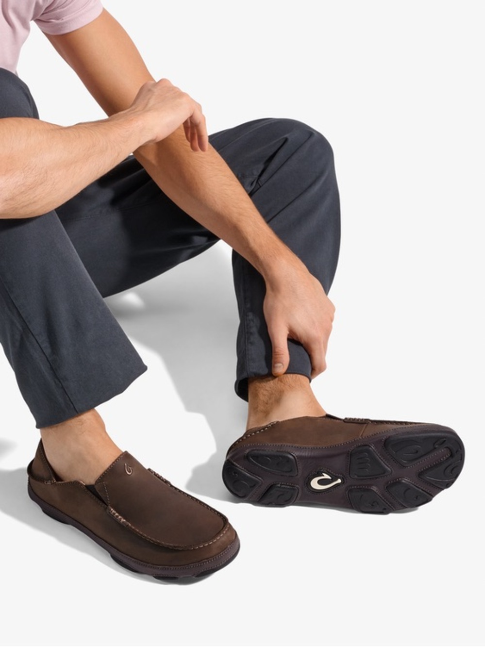Olukai Moloā Men's Leather Slip-On Shoes